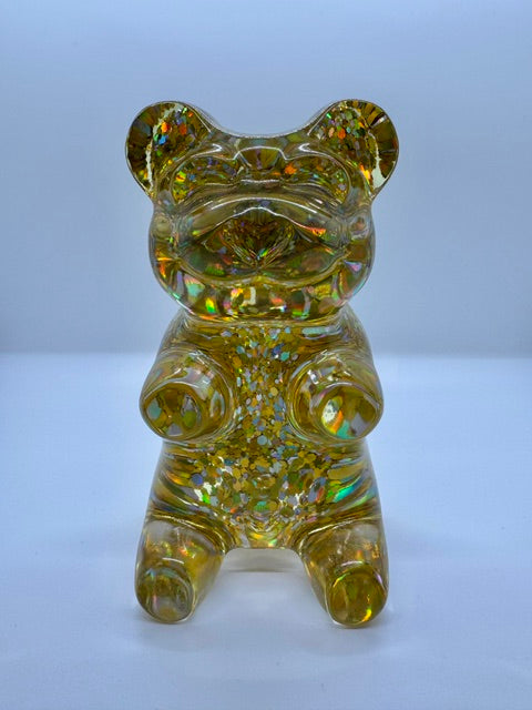 6 Inch Gold Glitter Bear