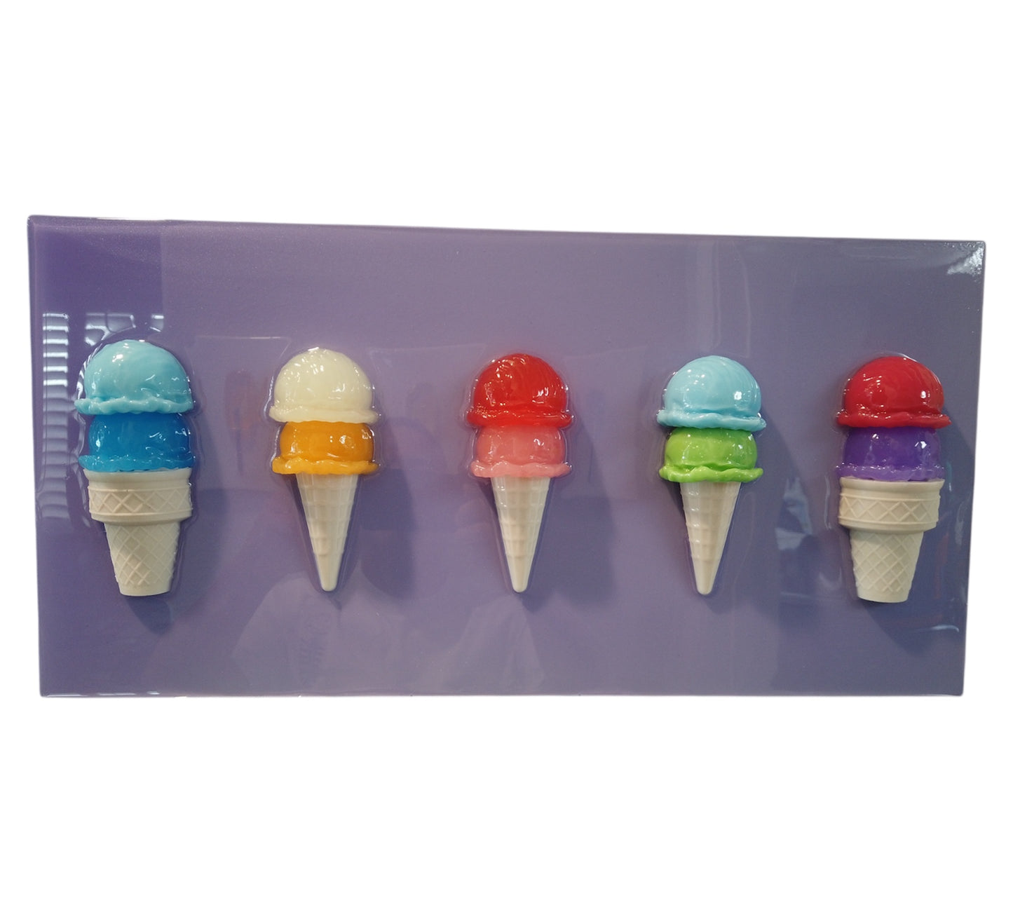 5 Ice Cream Cones, Pastel Panel