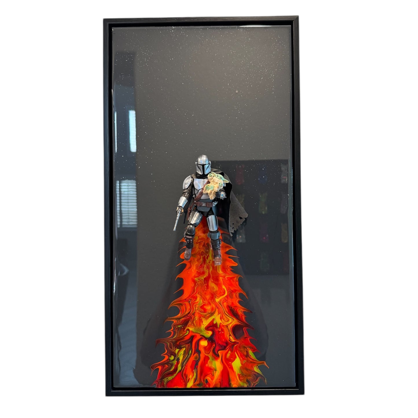 Bounty Hunter Resin Wall Art – Jetpack Flame Effect
