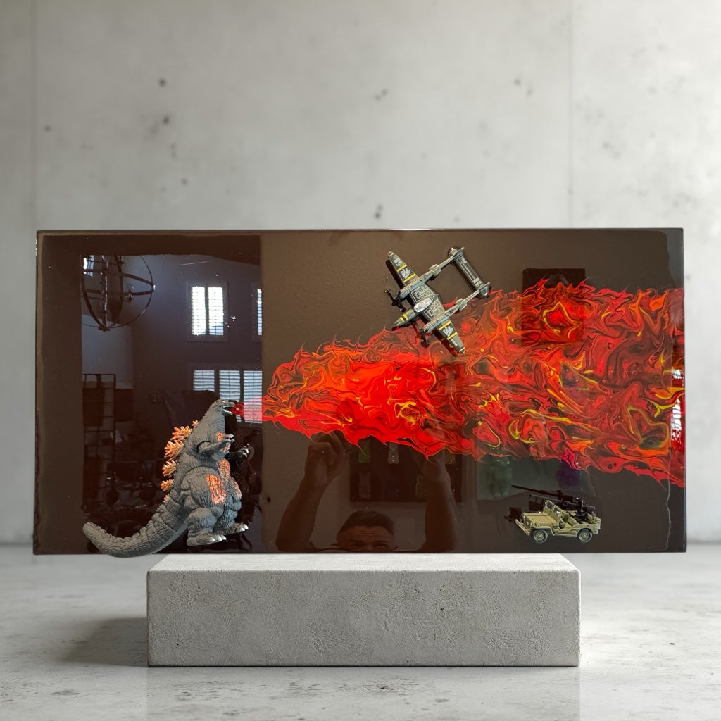 Custom Godzilla Resin Art Panel – One-of-a-Kind Statement Piece
