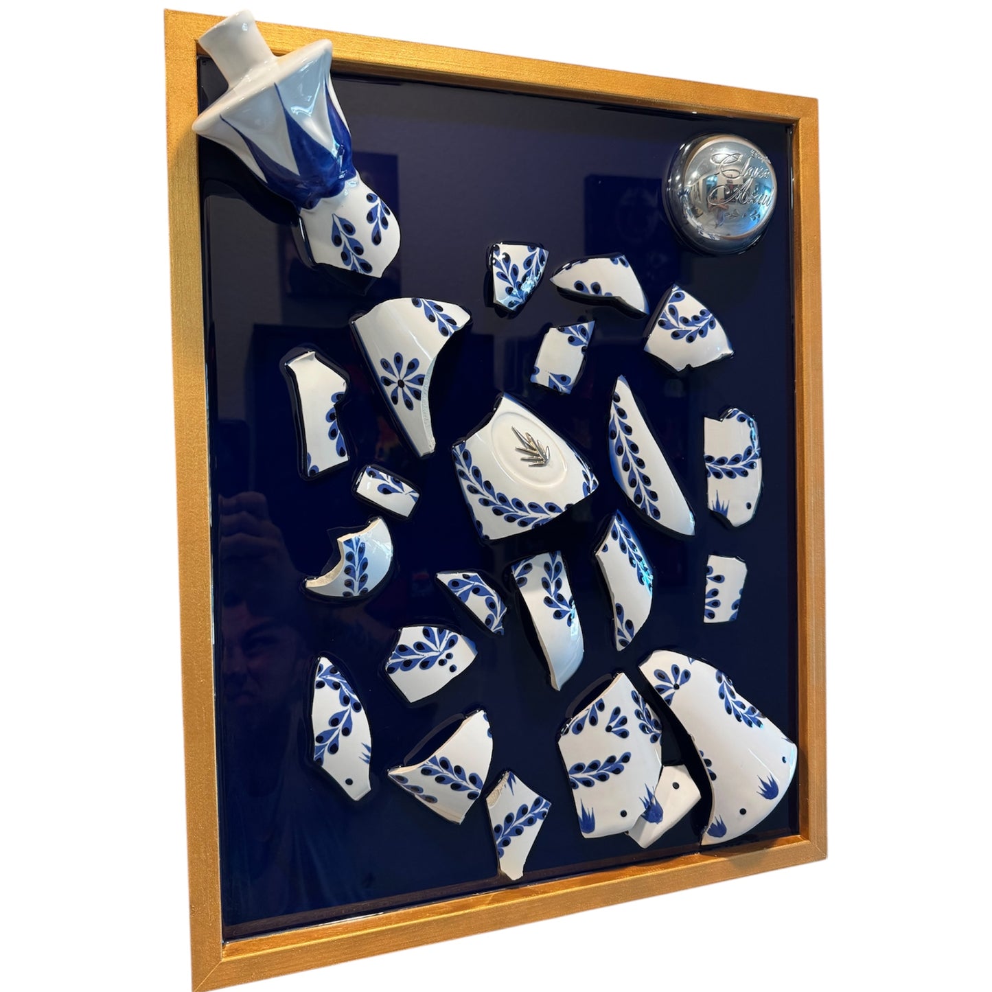 Luxury Gold Clase Azul Tequila Resin Artwork