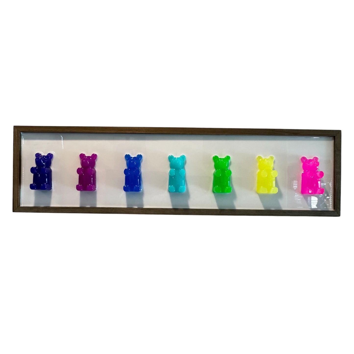 UV Rainbow 3D Resin Gummy Bear Pop Art – 30× 8