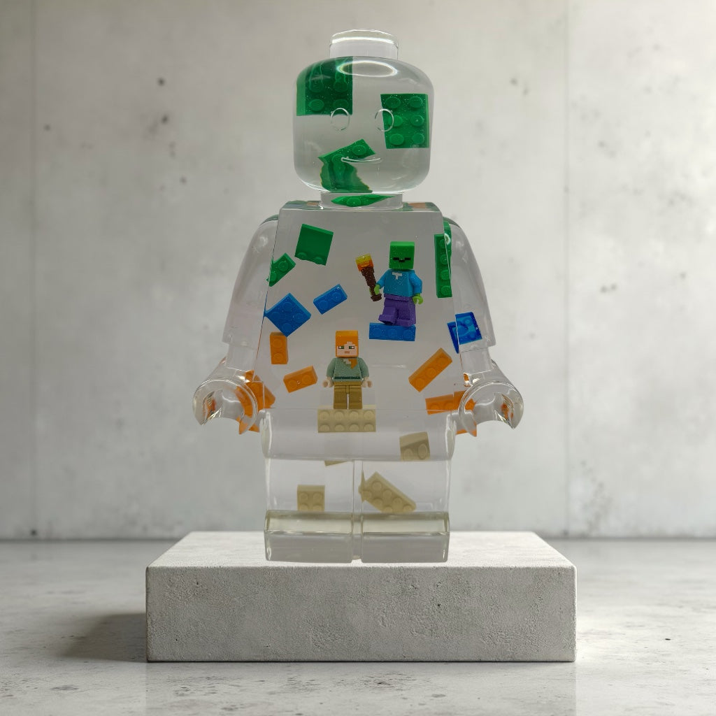 Mine Craft Minifig Resin Robot Art