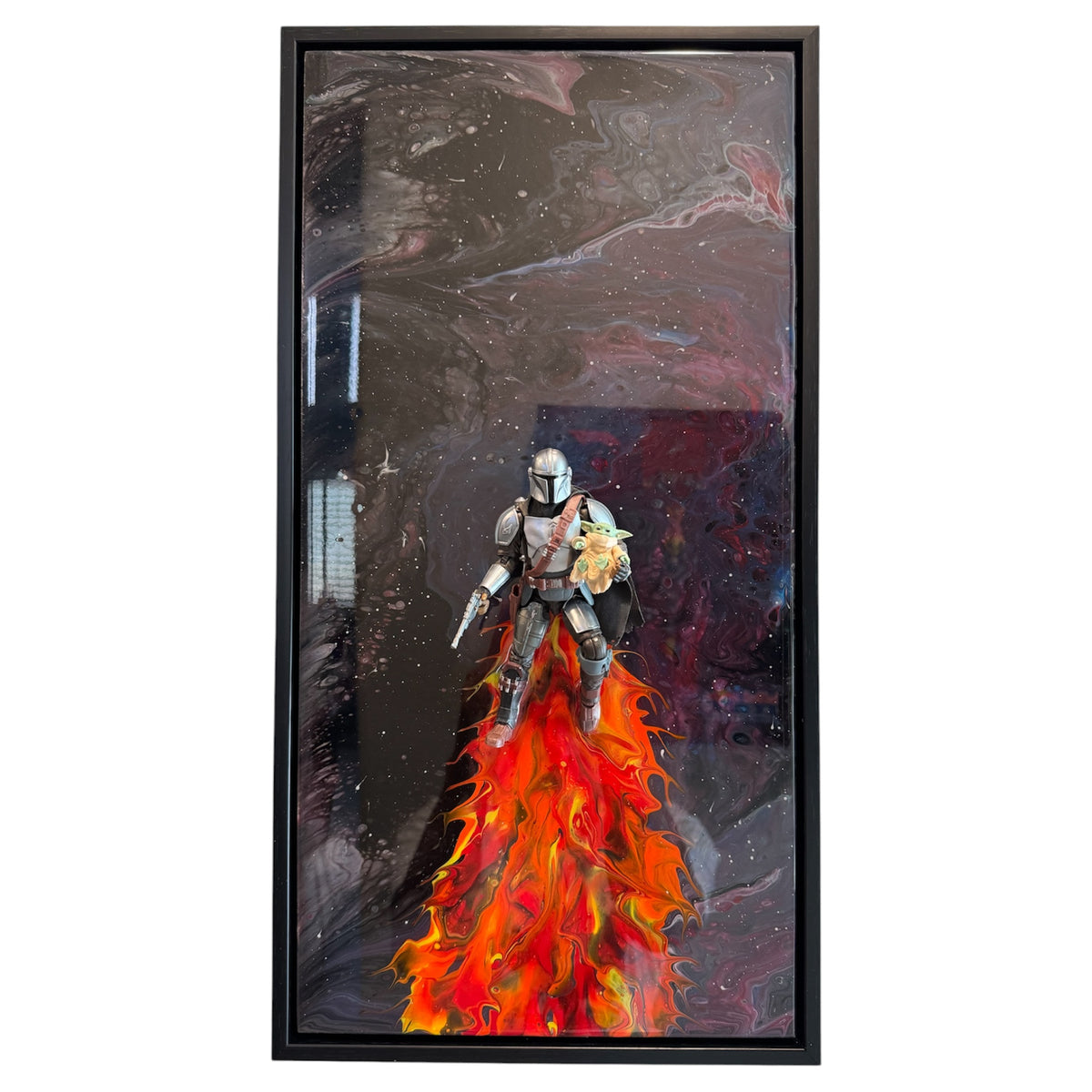 Mandolorian Nebula Take Off 3D Resin Art Framed