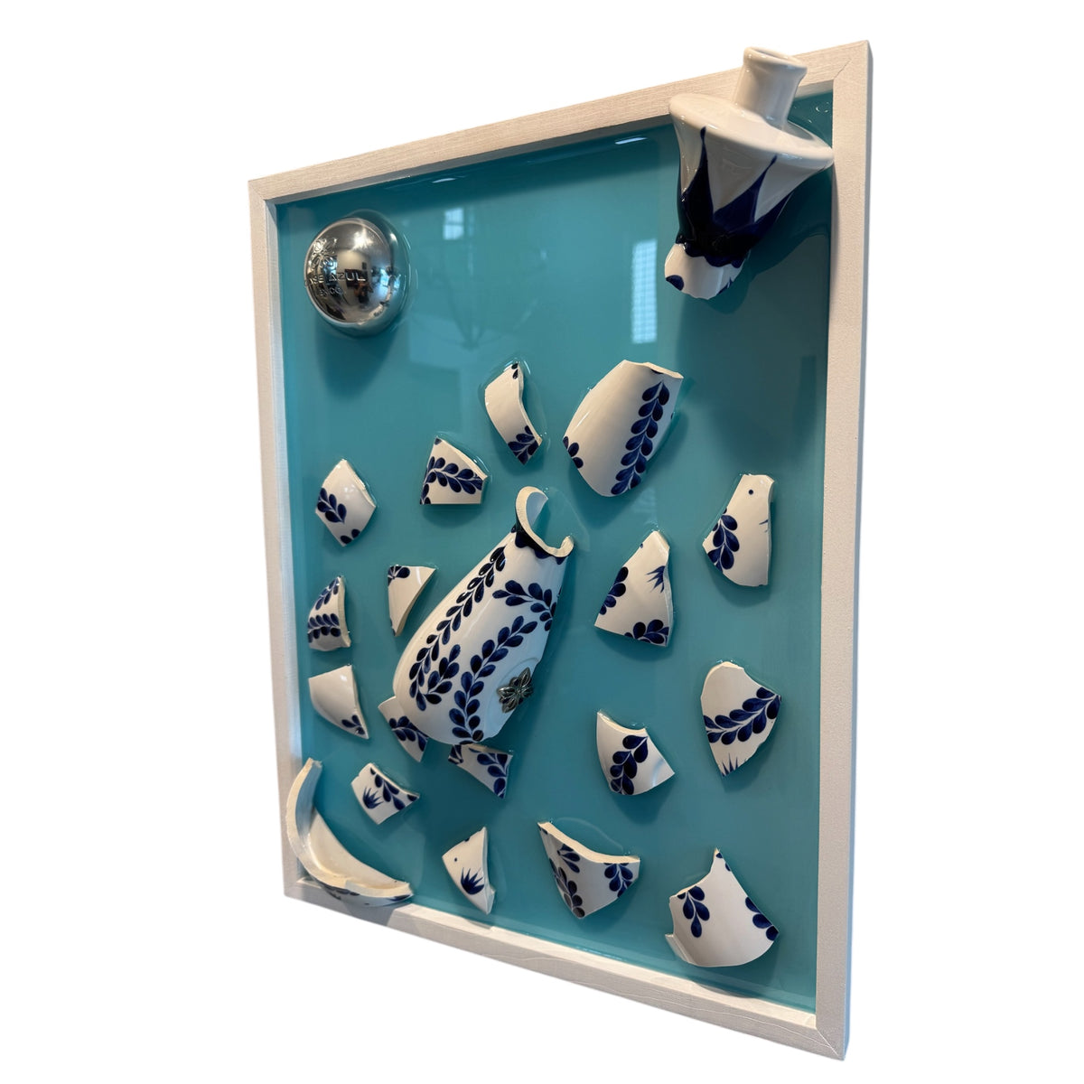 Tiffany Blue Clase Azul Tequila Resin Artwork