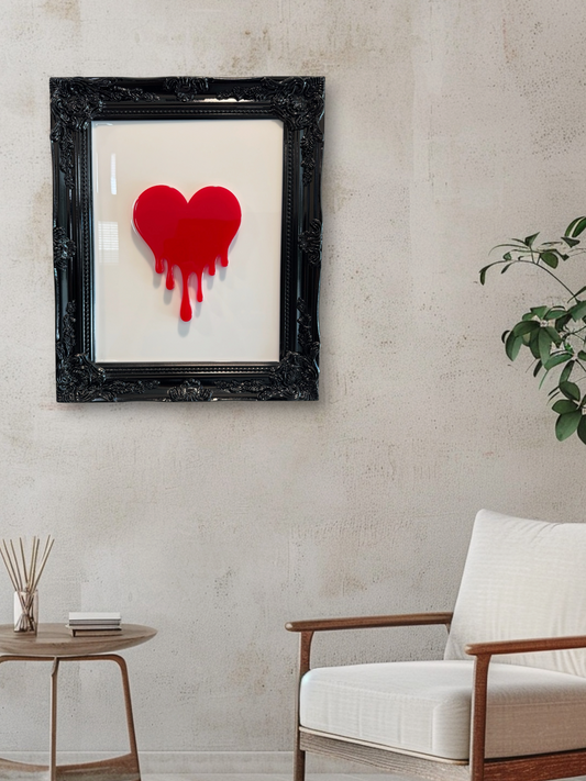 Melting Heart One-of-One Handcrafted Resin Wall Art