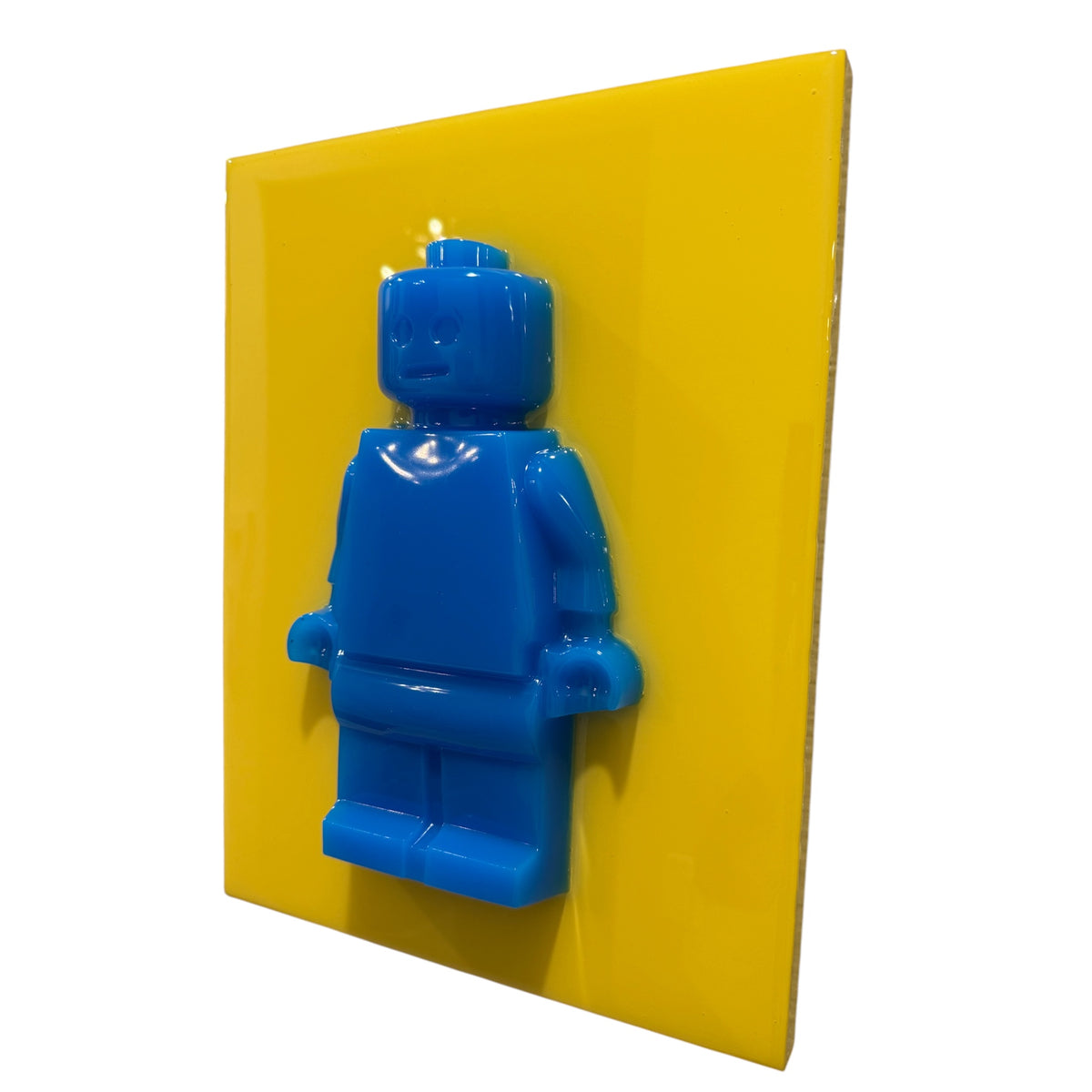 3D Blue Robot Resin Wall Art