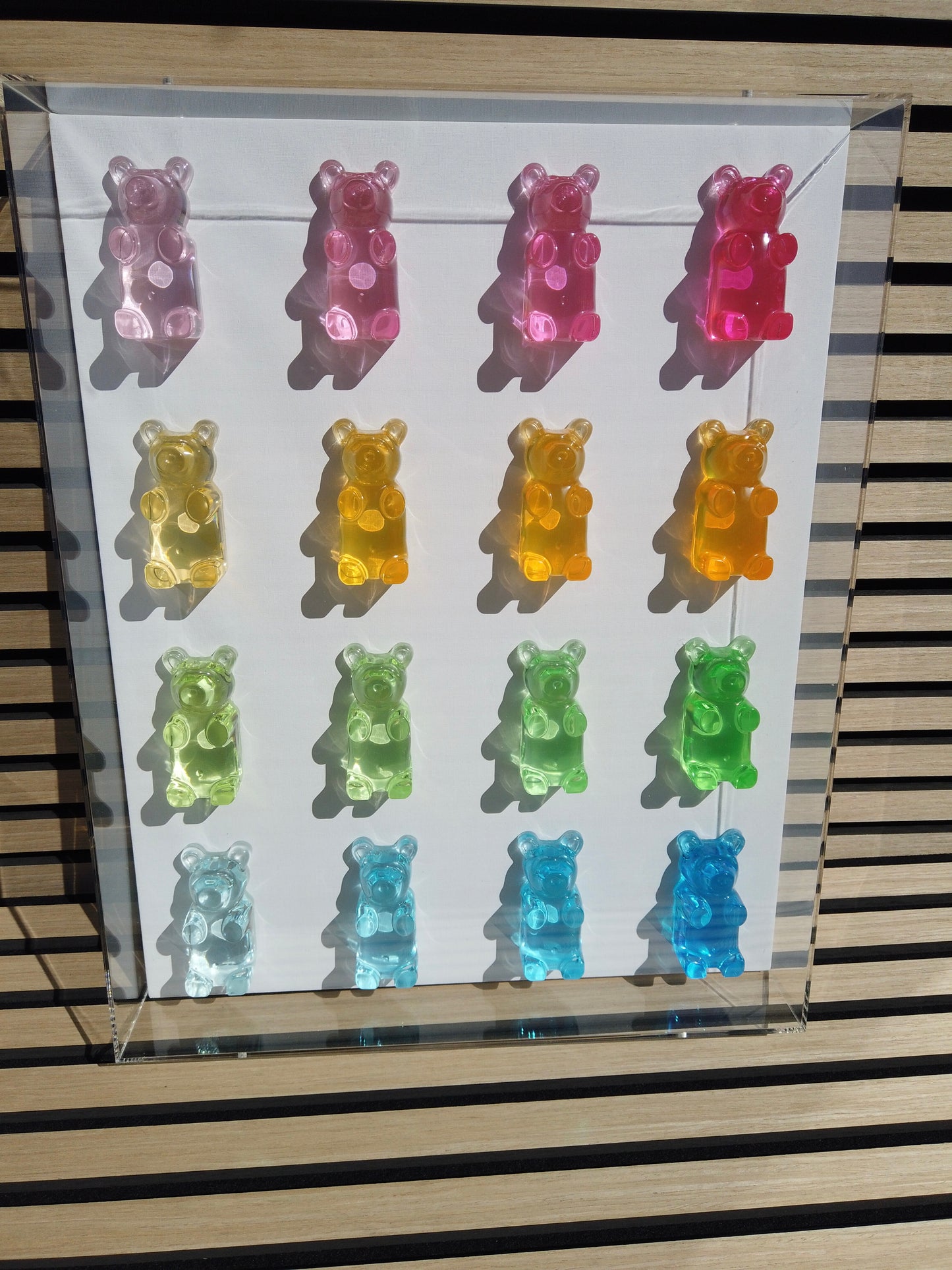 Ombre Bears In Large Shadow Box