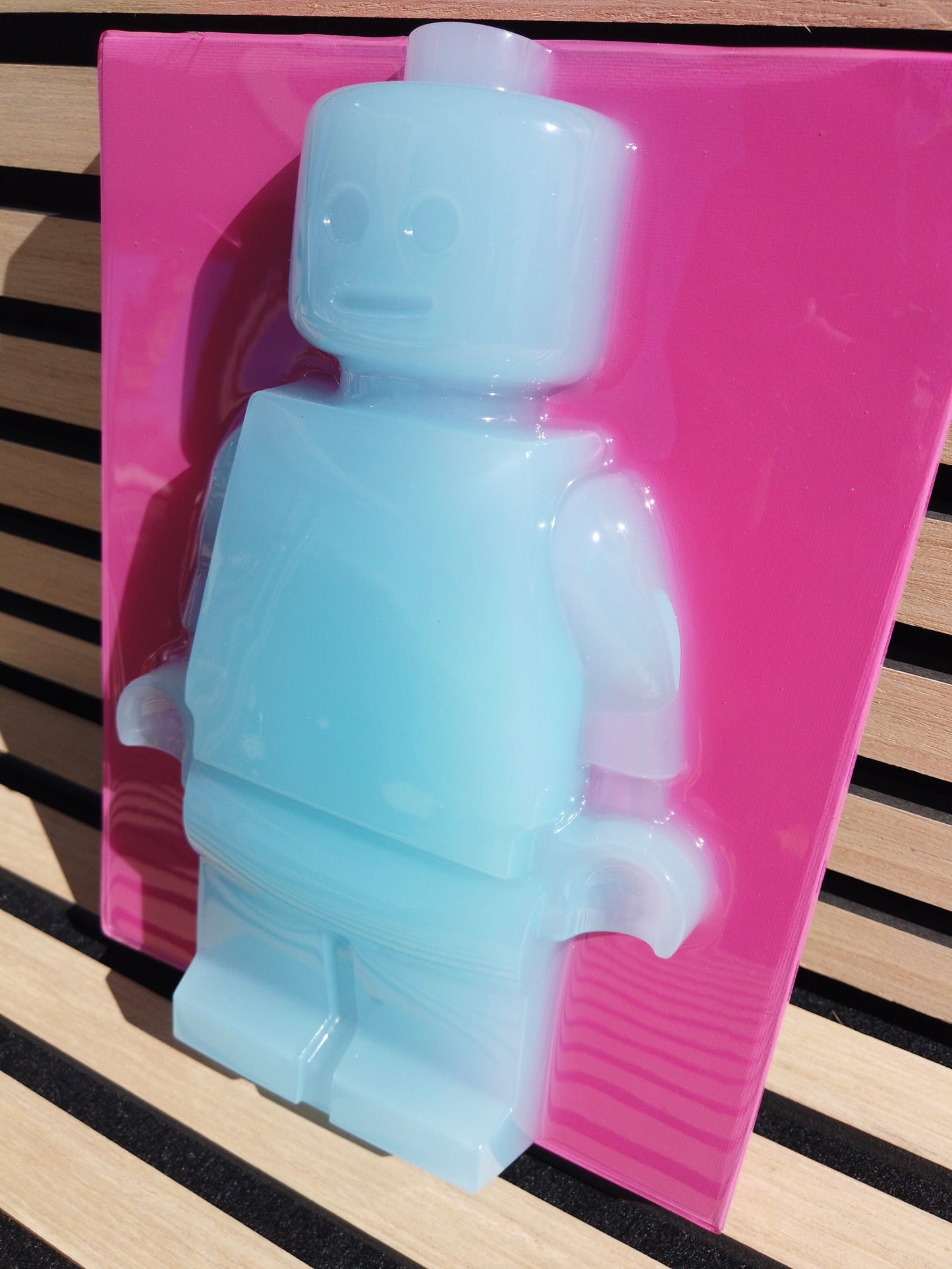 10" Blue Pop Art Brick Robot