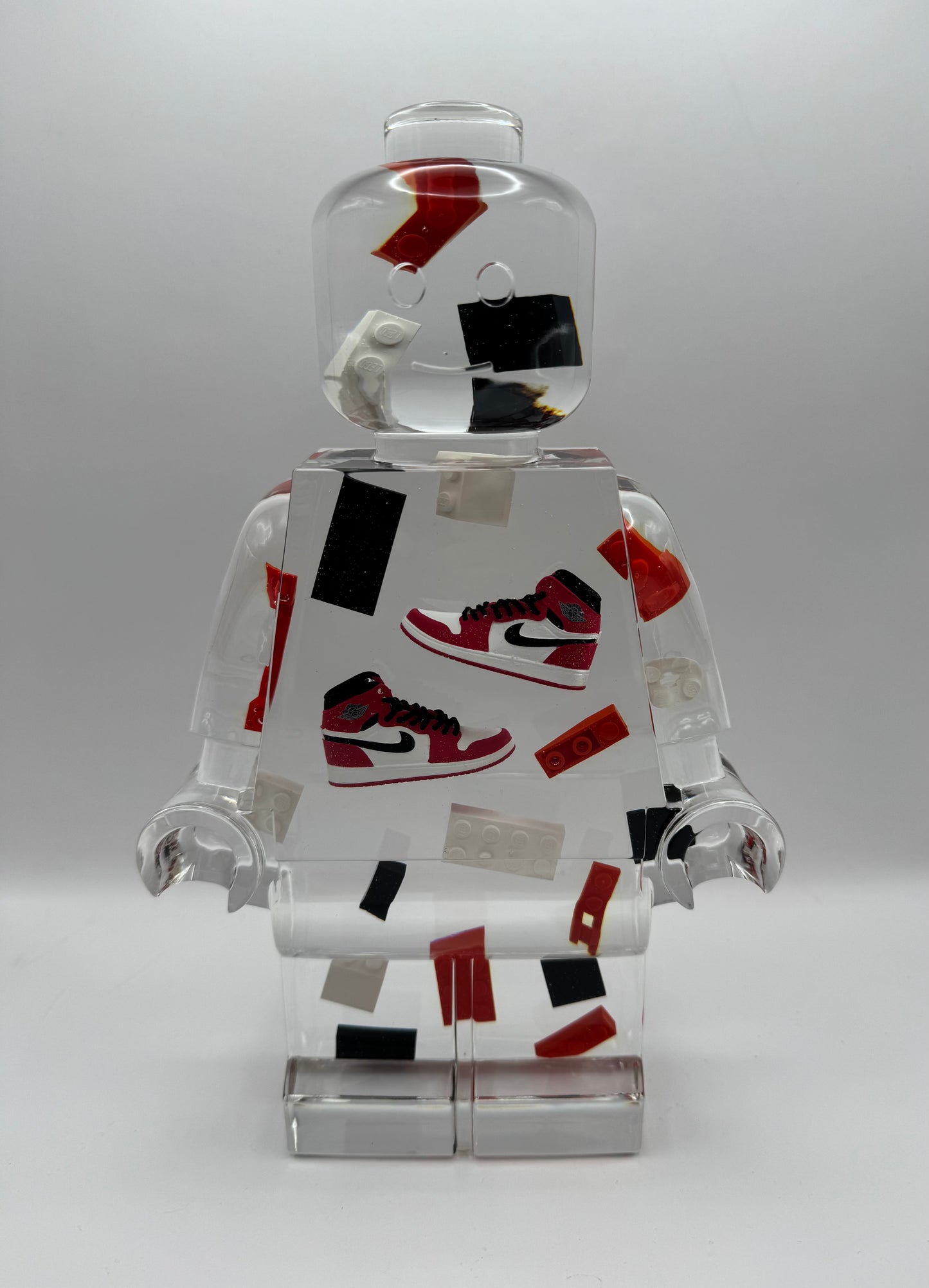Retro Red & Black J's Minifig Resin Robot Art