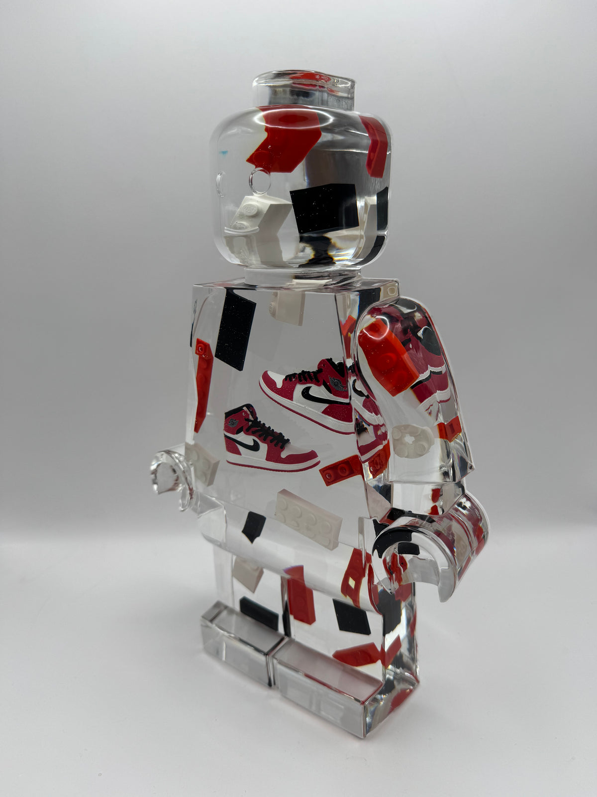 Retro Red & Black J's Minifig Resin Robot Art