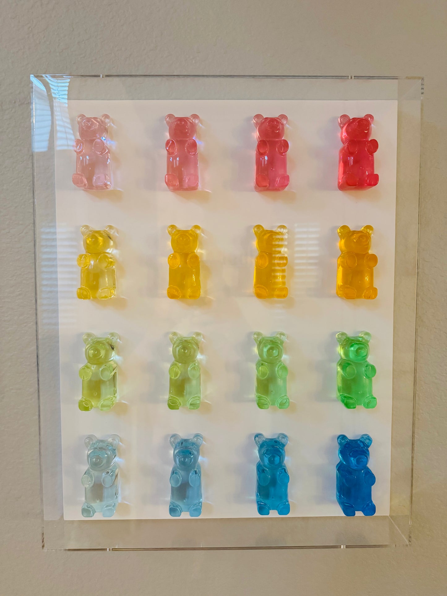 Ombre Bears In Large Shadow Box