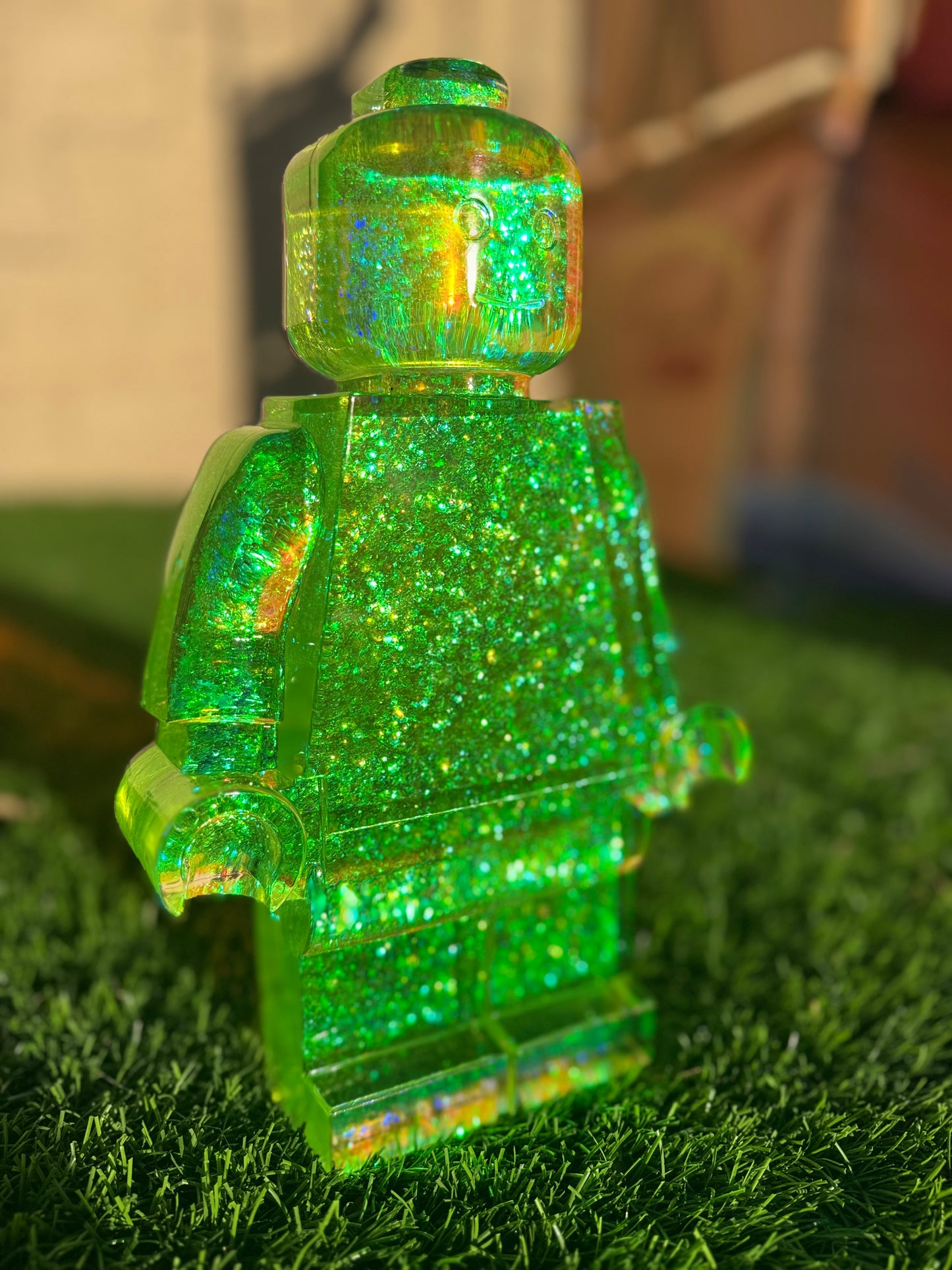 Green Glitter Robot