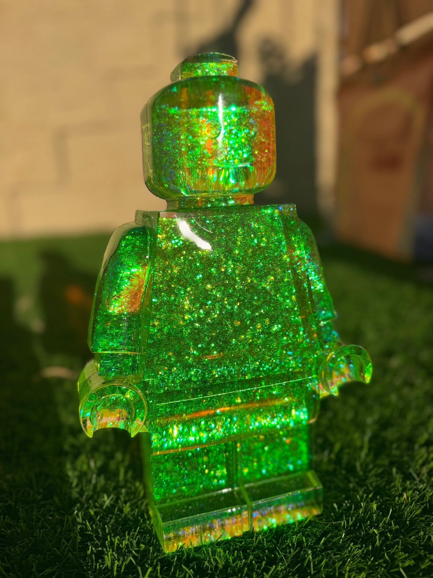 Green Glitter Robot