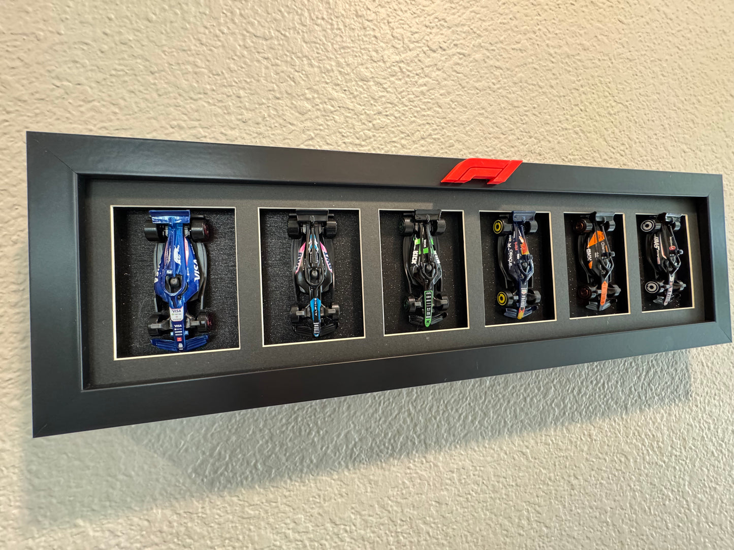 F1 Hot Wheels & Display Frame | Set of 6 | Shelf Display or Wall Mount