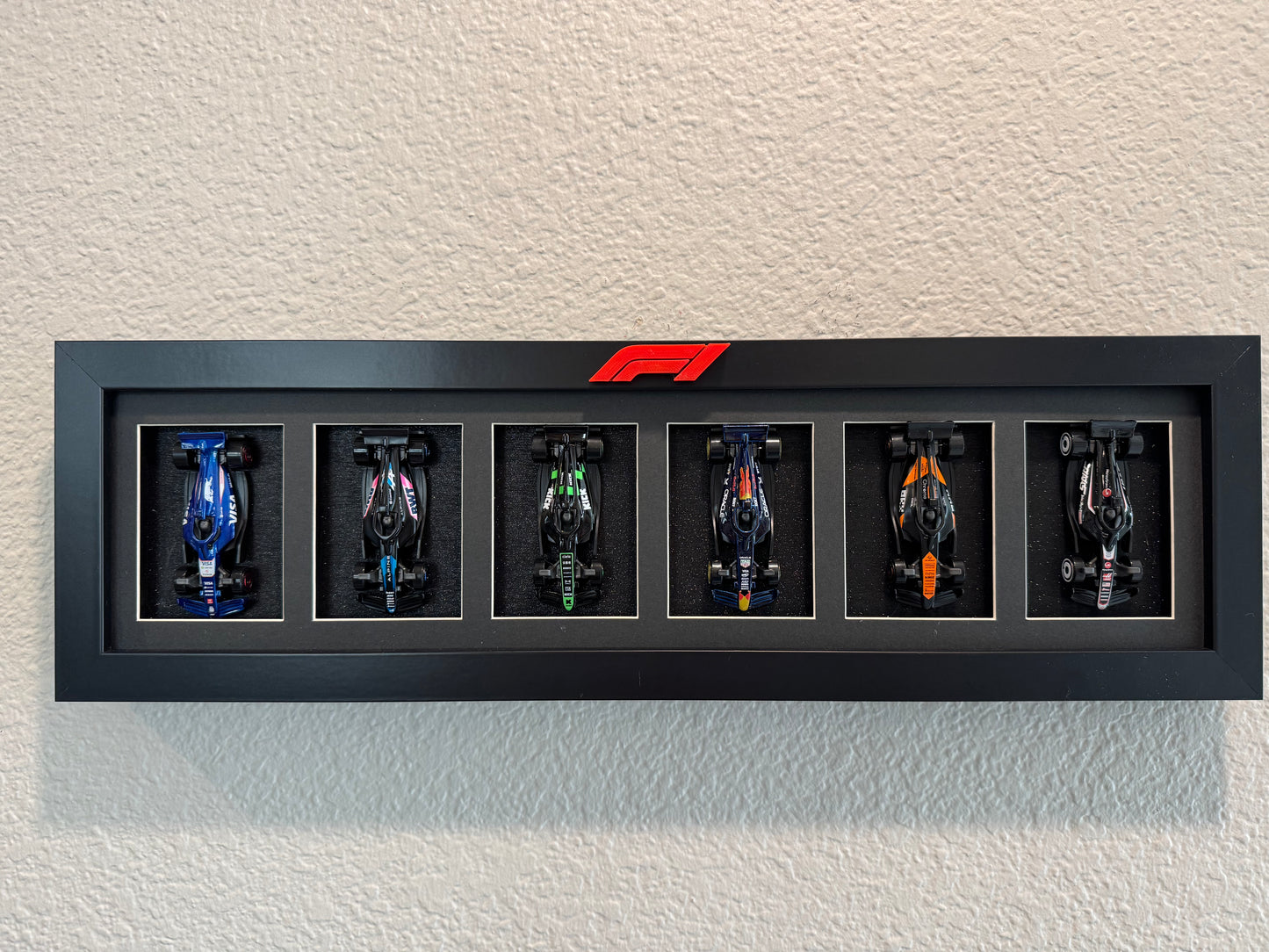 F1 Hot Wheels & Display Frame | Set of 6 | Shelf Display or Wall Mount