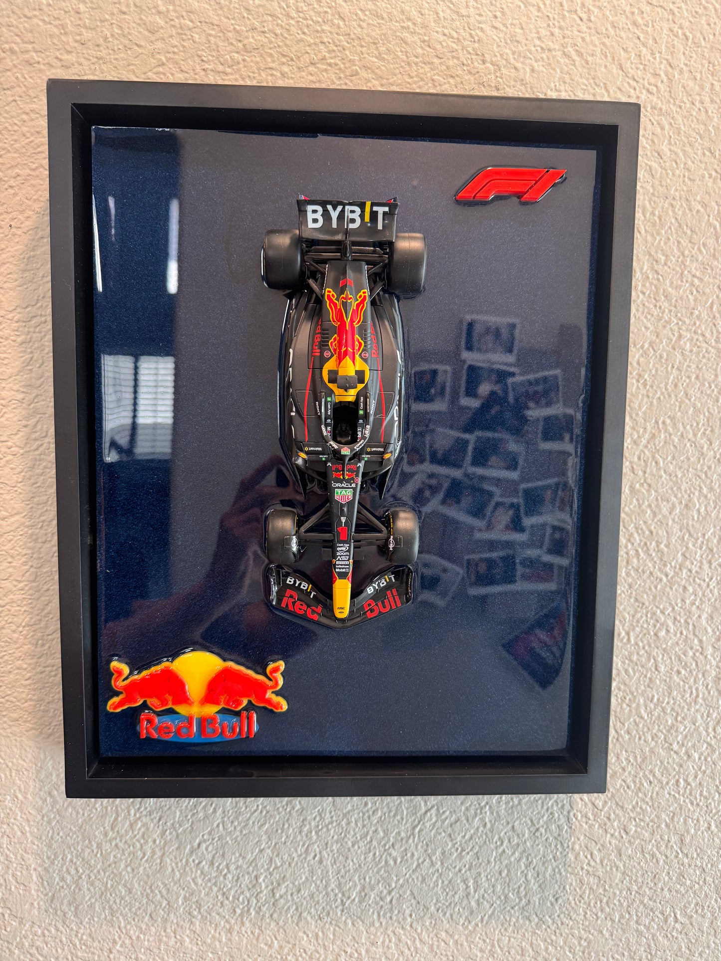 F1 Red Bull Resin Wall Art • Premium 1:24 Die-Cast • Custom Frame 12" x 15"