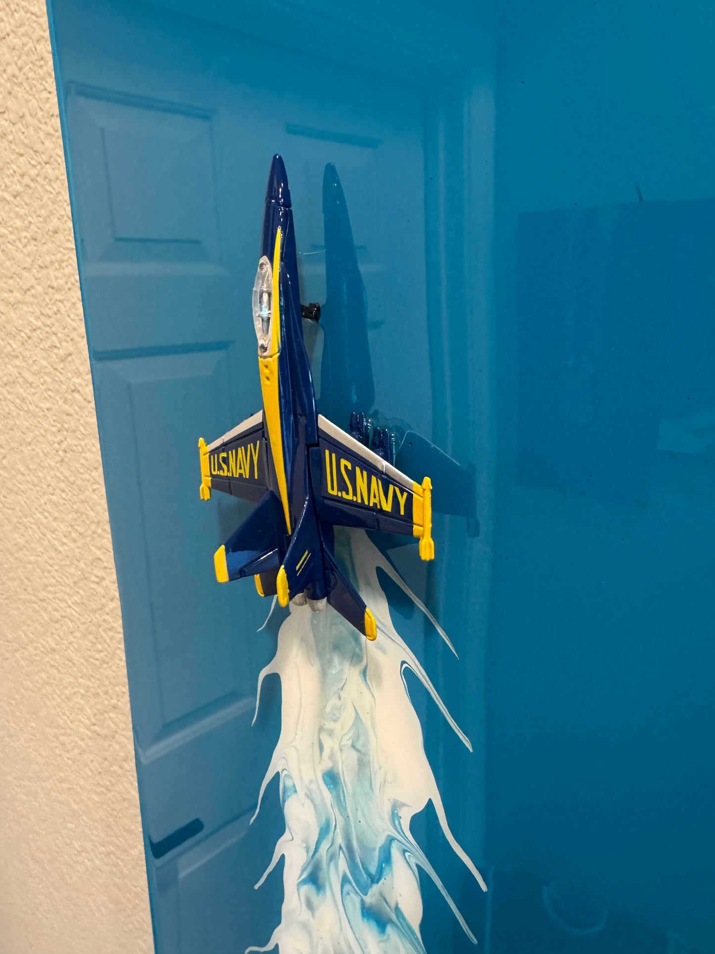 Blue Angel Jet Resin Wall Art – 20” x 10” Aviation Display