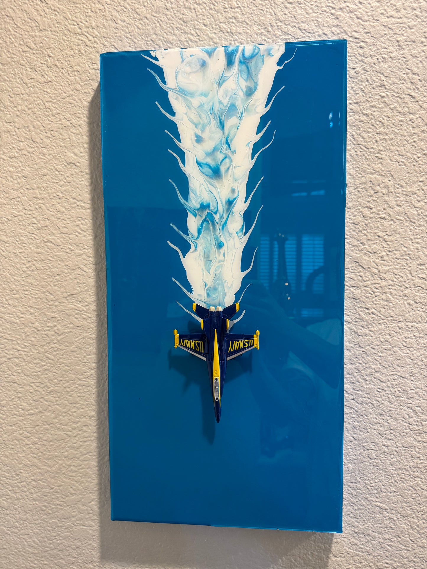 Blue Angel Jet Resin Wall Art – 20” x 10” Aviation Display
