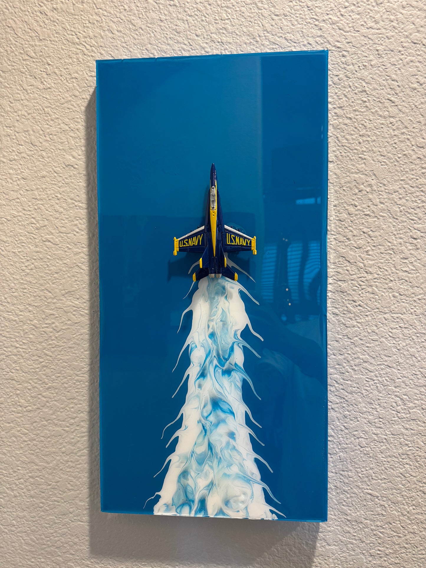 Blue Angel Jet Resin Wall Art – 20” x 10” Aviation Display