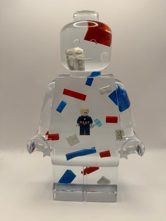 Captain America Minifig Resin Robot Art