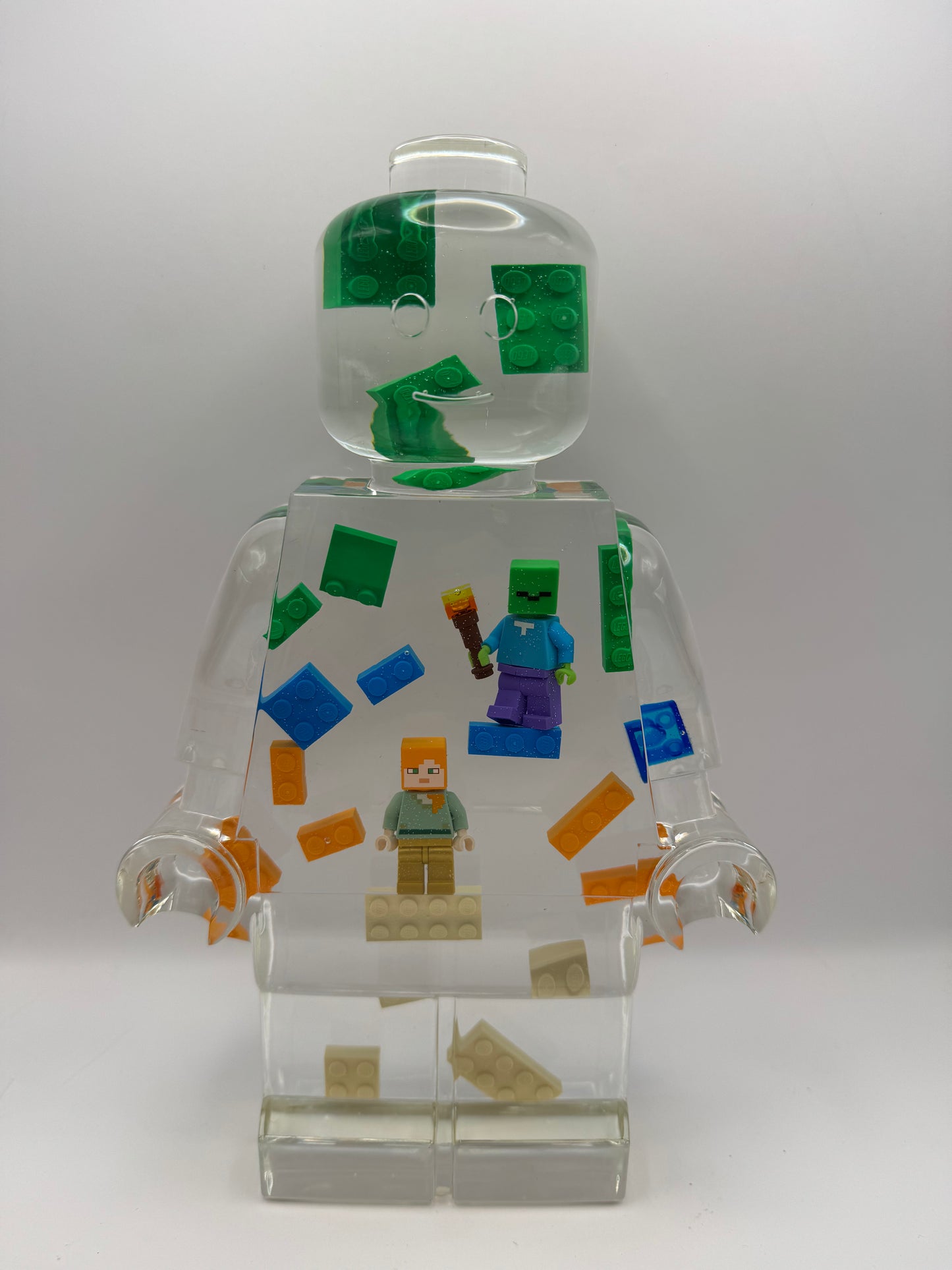 Mine Craft Minifig Resin Robot Art