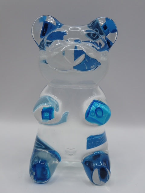 6 Inch Blue Building Block Bear