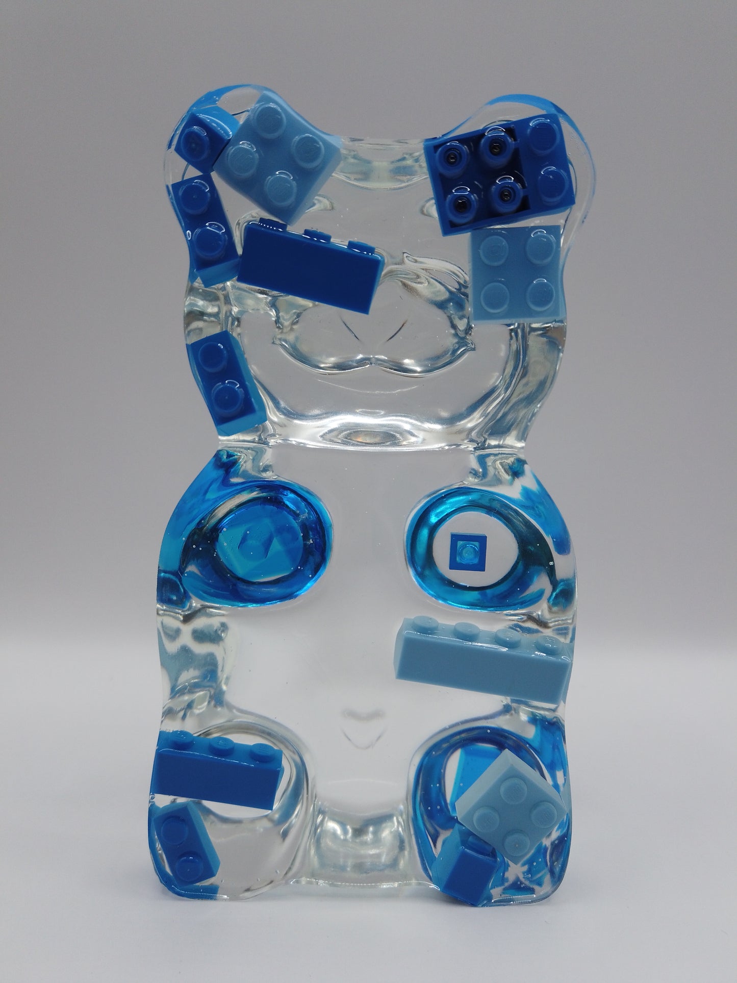 6 Inch Blue Building Block Bear