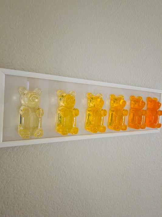 Yellow Ombre Gummy Bears Framed