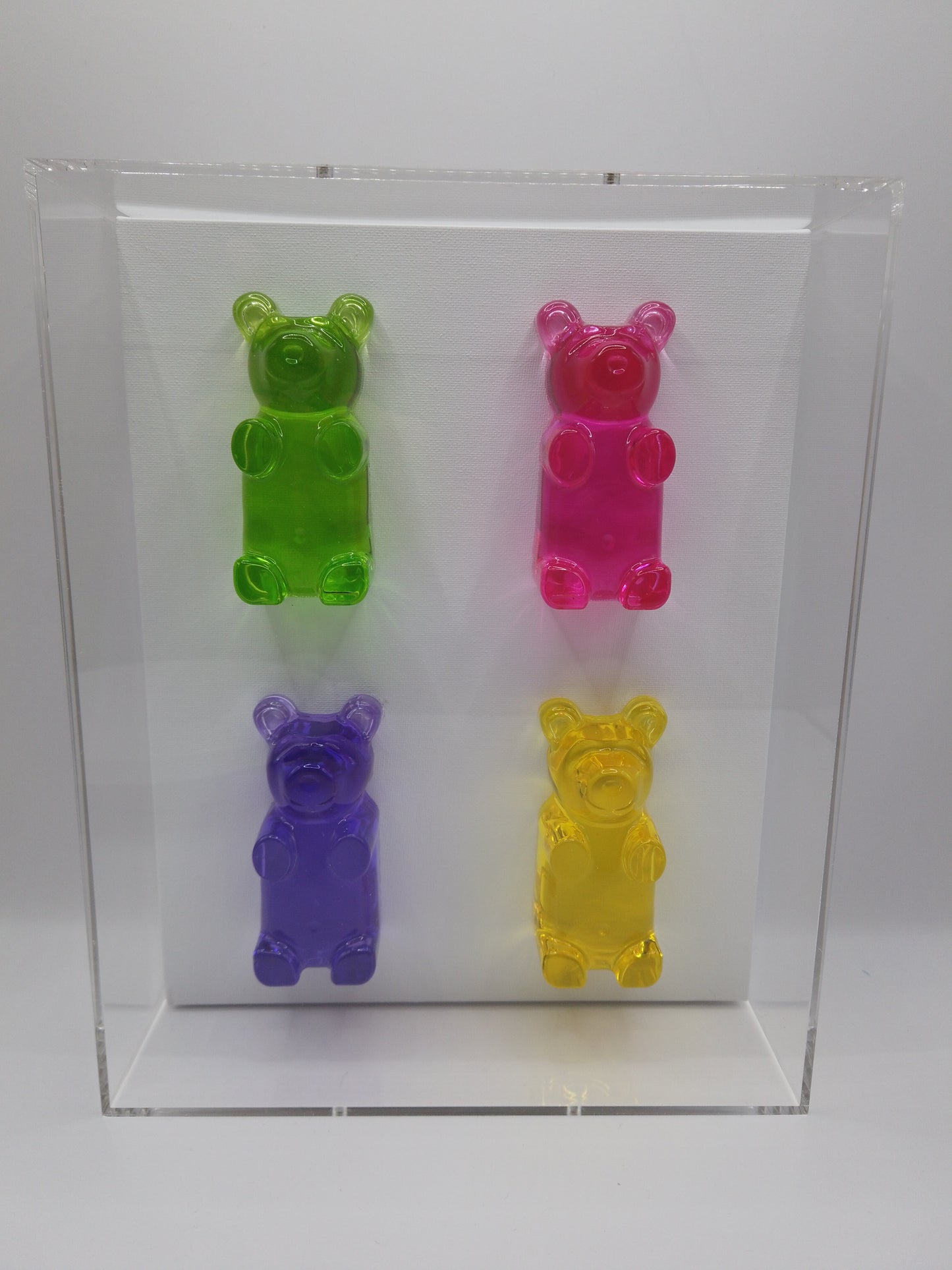 4 Multicolor Bears In Shadow Box V.2