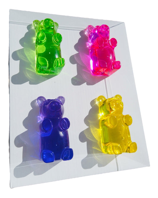 4 Multicolor Bears In Shadow Box V.2