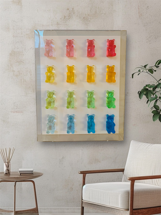 Ombre Bears In Large Shadow Box