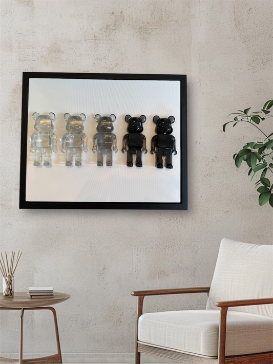Black Ombre Brick Bear In Black Frame