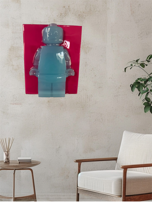 10" Blue Pop Art Brick Robot