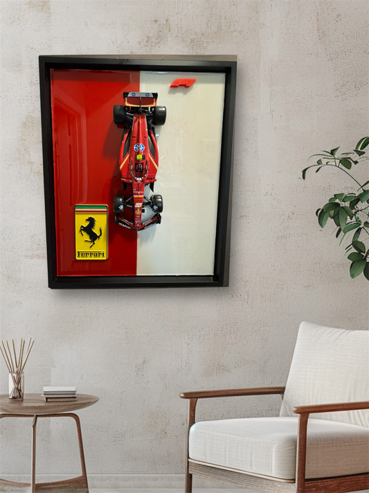 Ferrari SF-24 Carlos Sainz Resin Art | 1:18 Die-Cast Display | Custom Framed 16x20