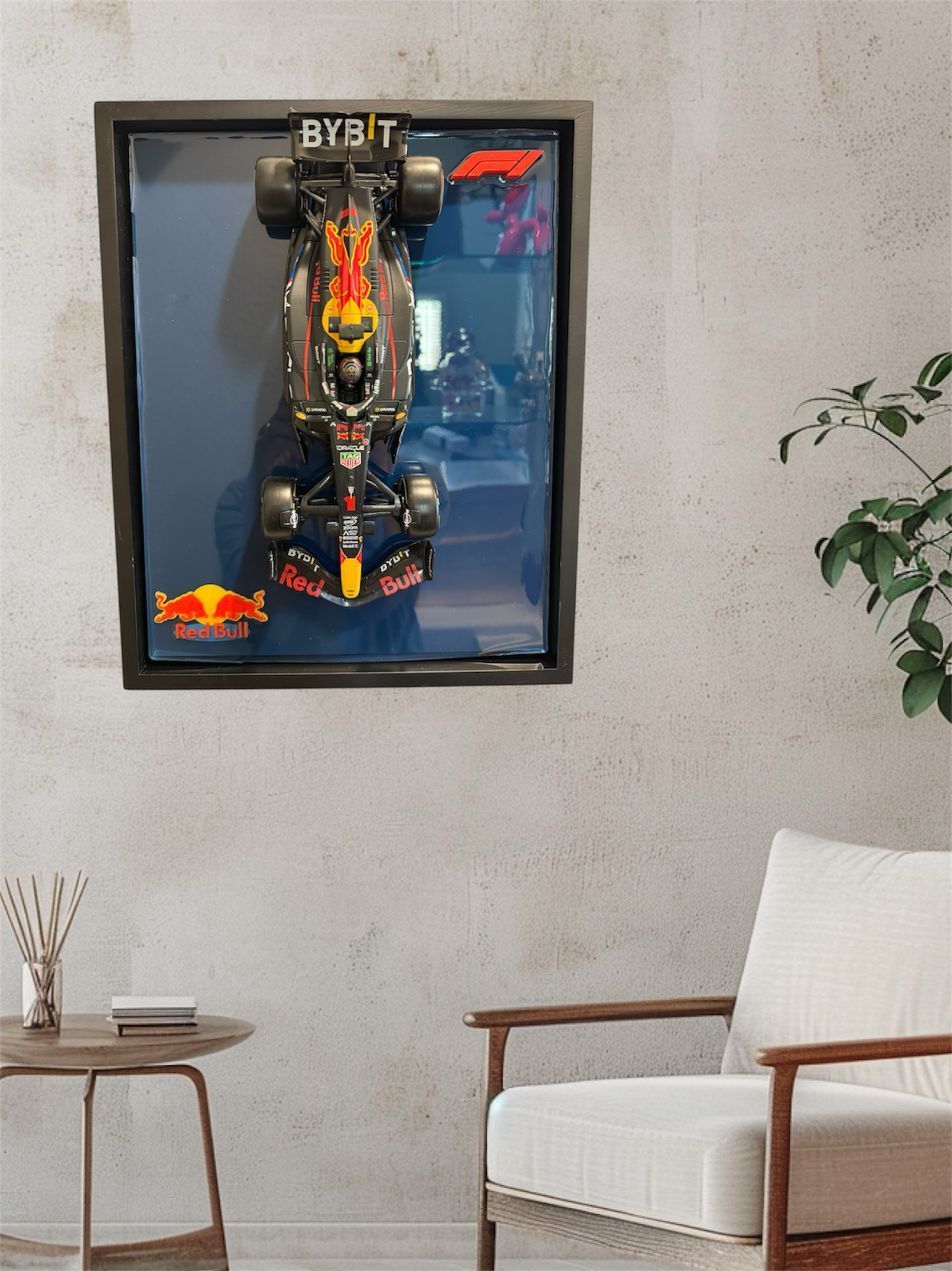 F1 Red Bull Max Verstappen Resin Wall Art • Premium 1:18 Die-Cast • Custom Frame 12" x 15"