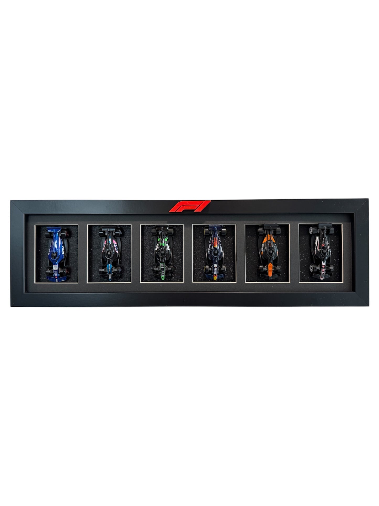 F1 Hot Wheels & Display Frame | Set of 6 | Shelf Display or Wall Mount