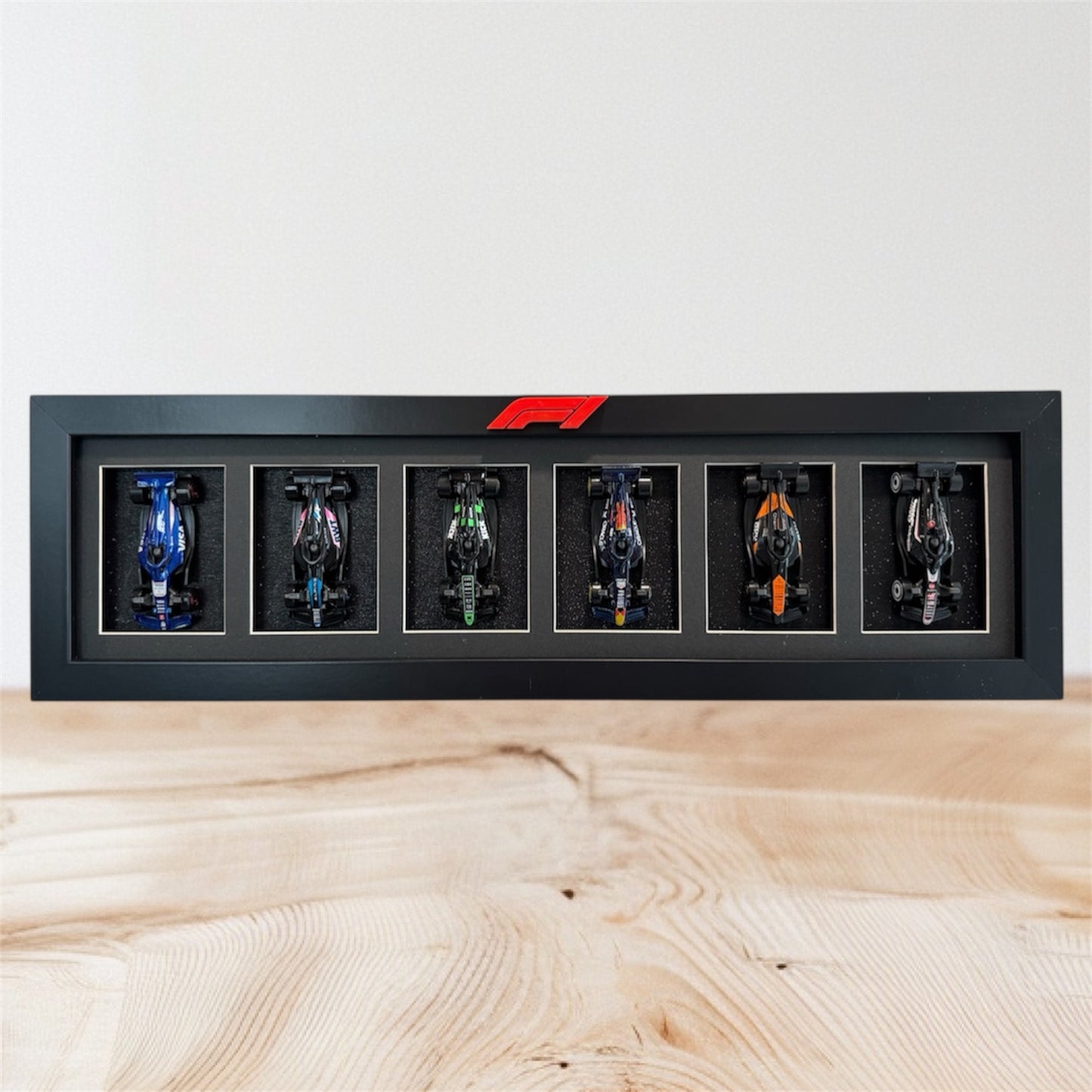 F1 Hot Wheels & Display Frame | Set of 6 | Shelf Display or Wall Mount