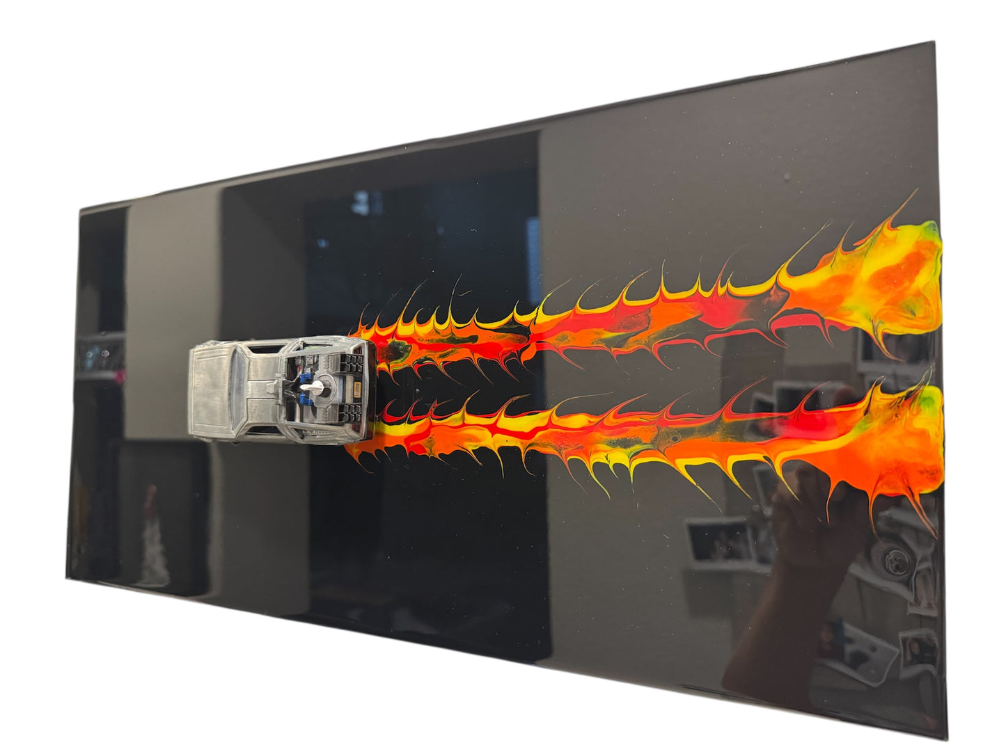 Retro Time Machine Resin Wall Art | 20"x10" Gallery Frame | Back to The Future 88 MPH
