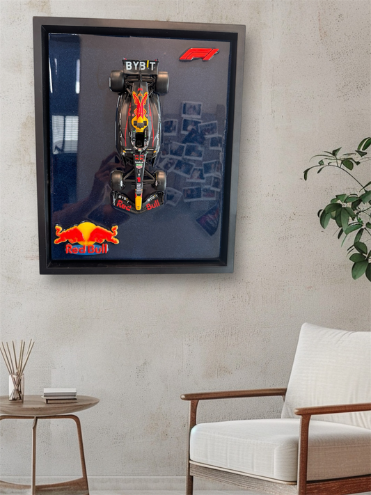 F1 Red Bull Resin Wall Art • Premium 1:24 Die-Cast • Custom Frame 12" x 15"