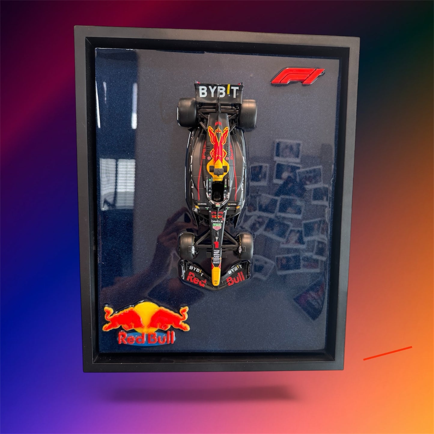 F1 Red Bull Resin Wall Art • Premium 1:24 Die-Cast • Custom Frame 12" x 15"