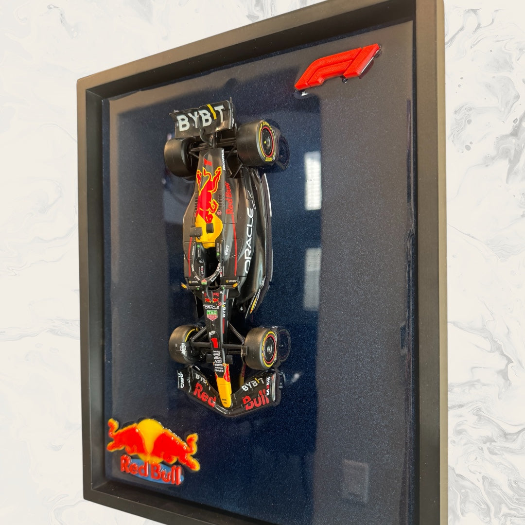 F1 Red Bull Resin Wall Art • Premium 1:24 Die-Cast • Custom Frame 12" x 15"