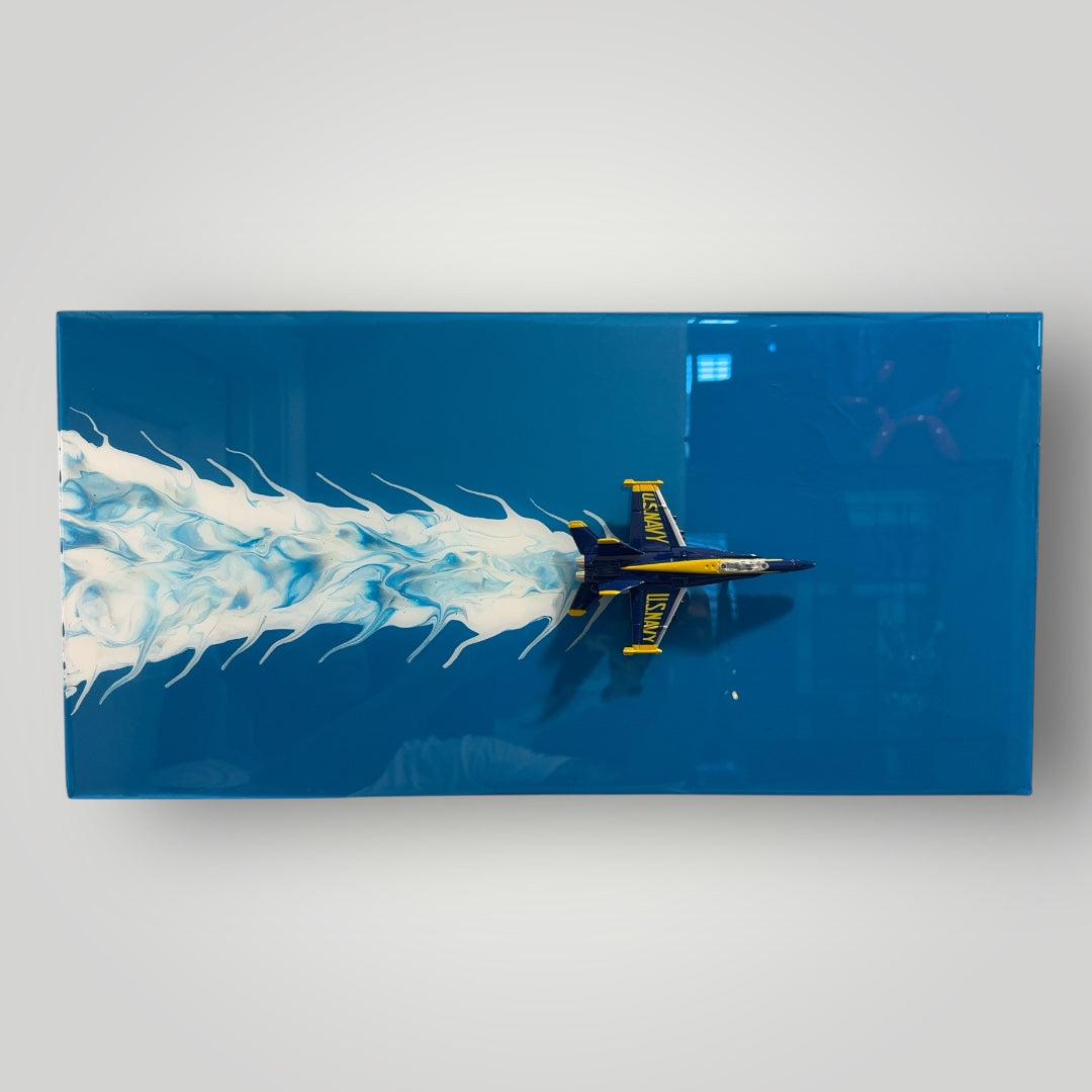 Blue Angel Jet Resin Wall Art – 20” x 10” Aviation Display