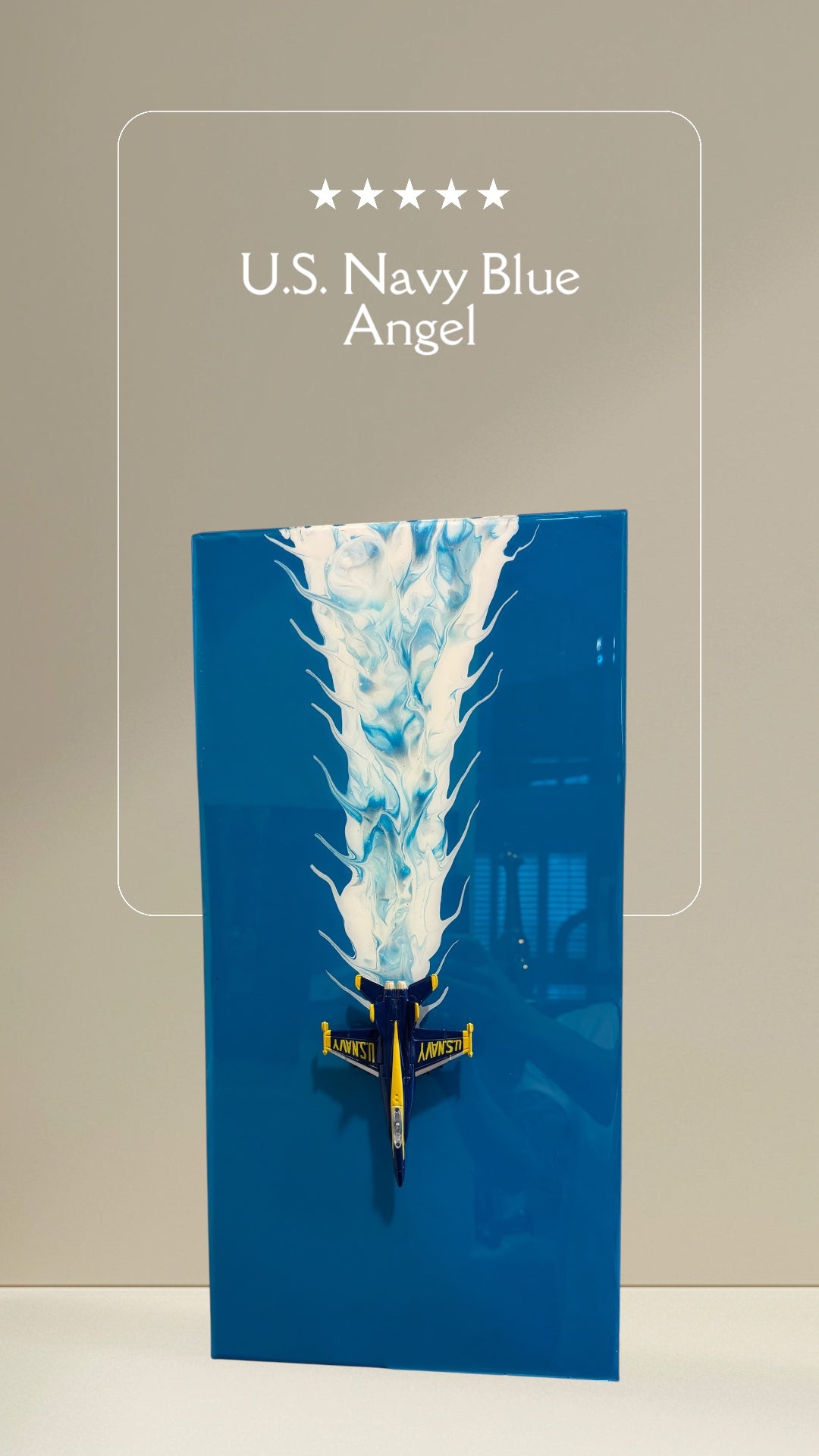 Blue Angel Jet Resin Wall Art – 20” x 10” Aviation Display