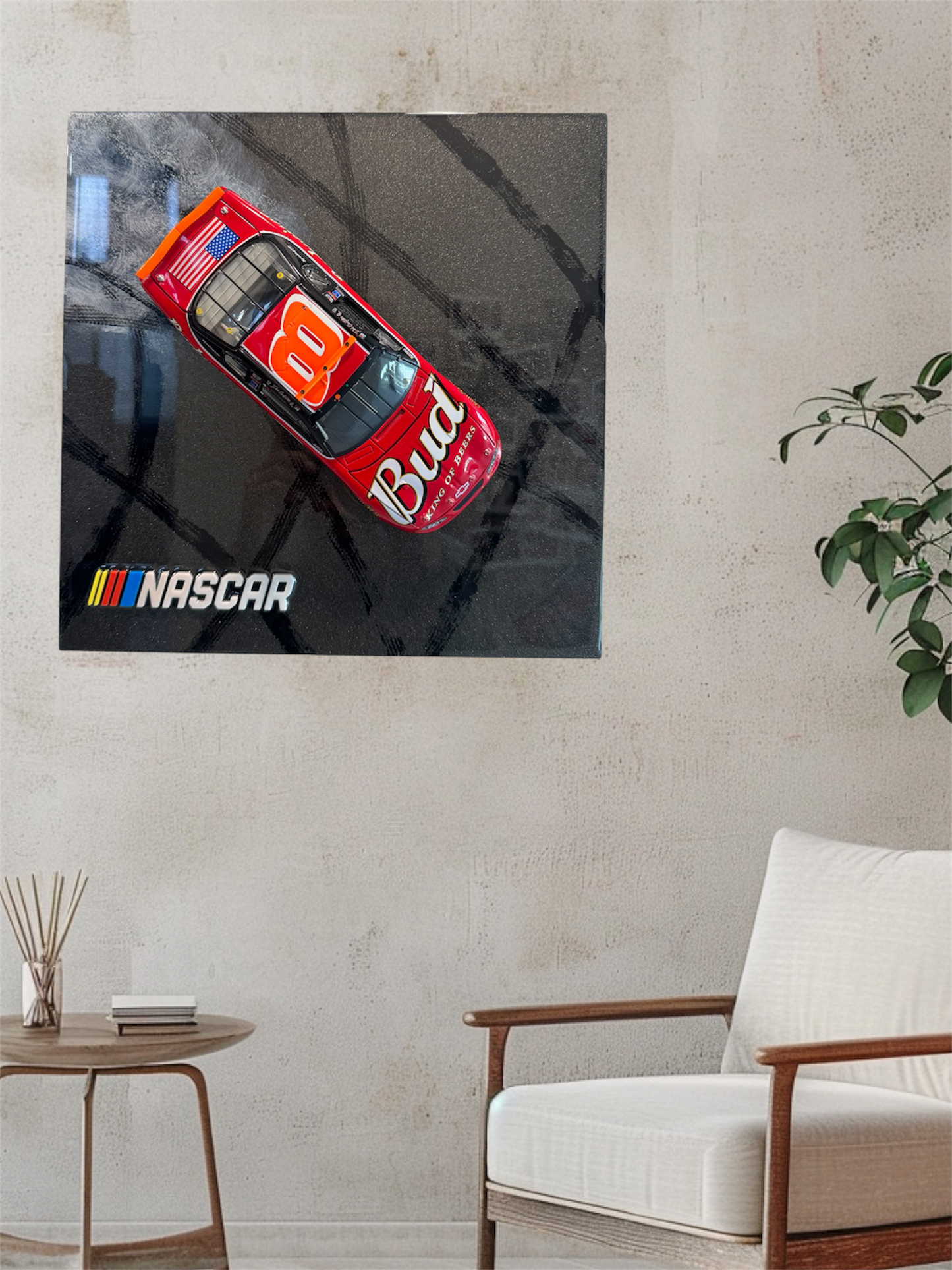 12” x 12” Dale Jr. NASCAR Diecast Resin Wall Art – Ready to Hang