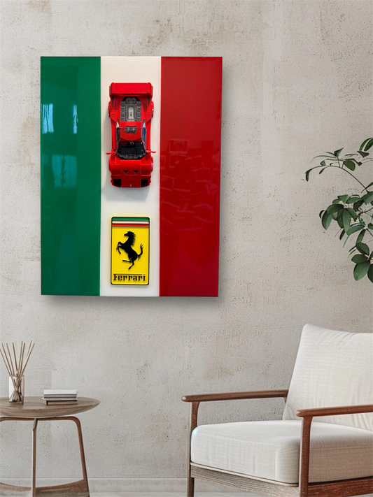 12” x 16” Lego Ferrari F40 Wall Art