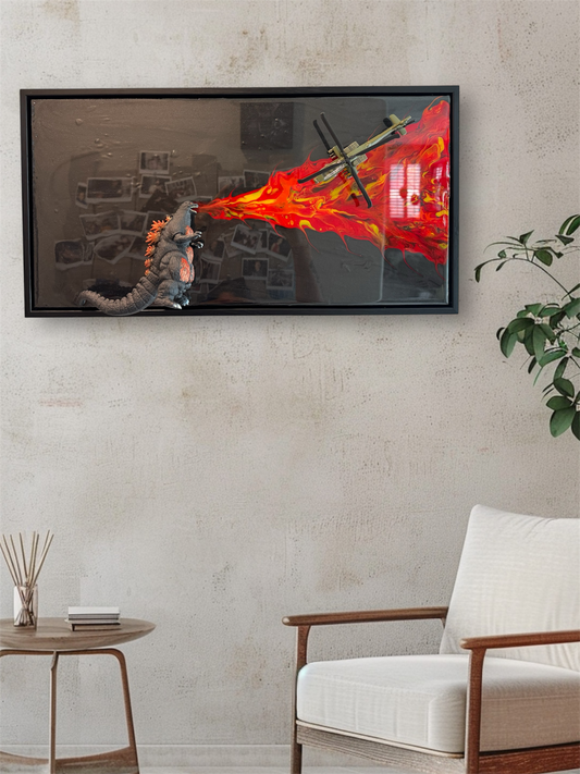Godzilla Resin Wall Art Framed