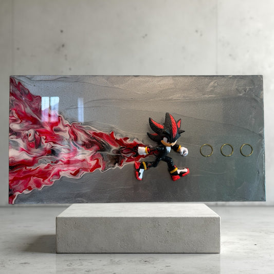 Shadow-Inspired Speed Resin Art | 20” x 10” | Handcrafted Wall Piece