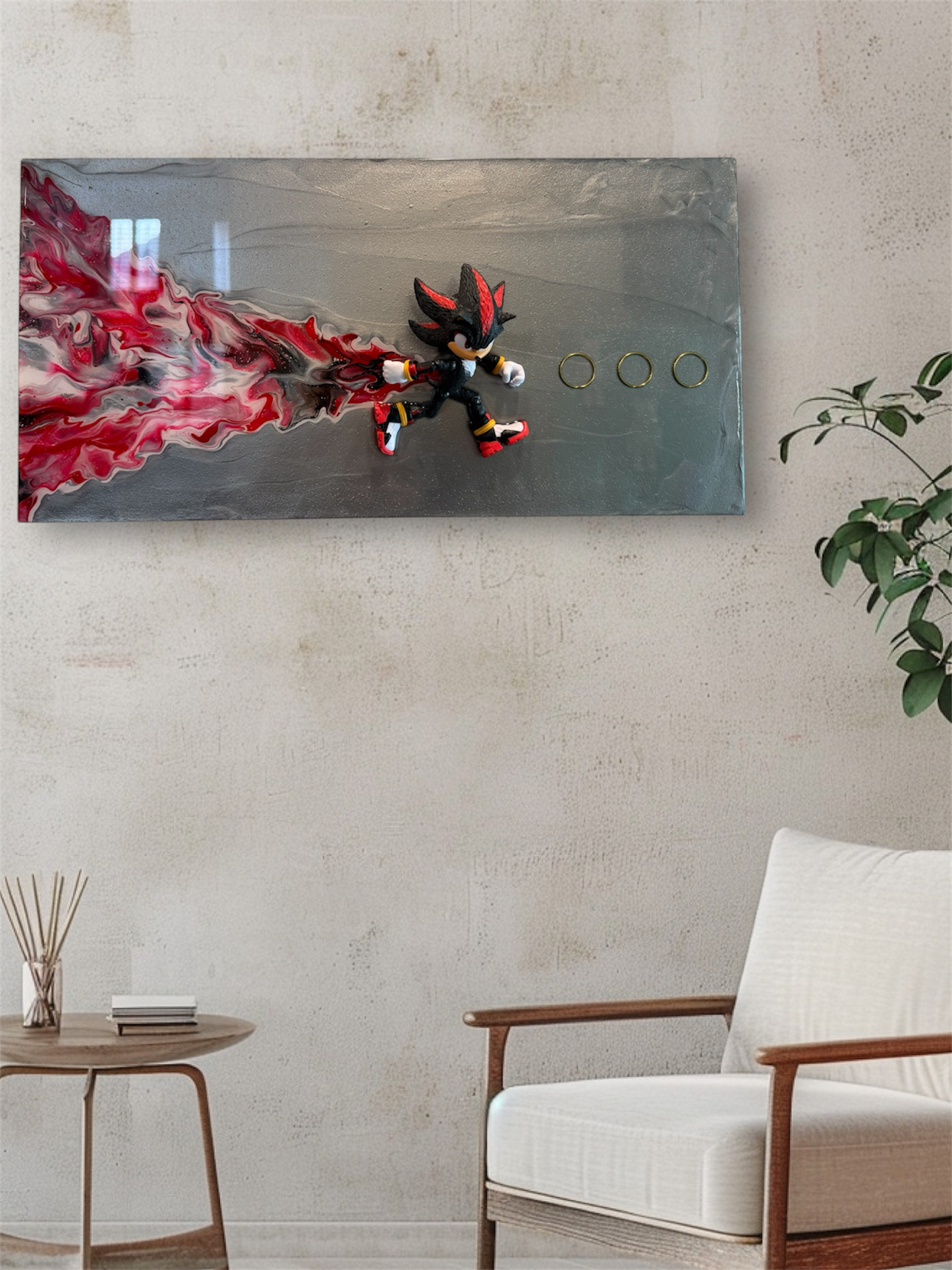 Shadow-Inspired Speed Resin Art | 20” x 10” | Handcrafted Wall Piece