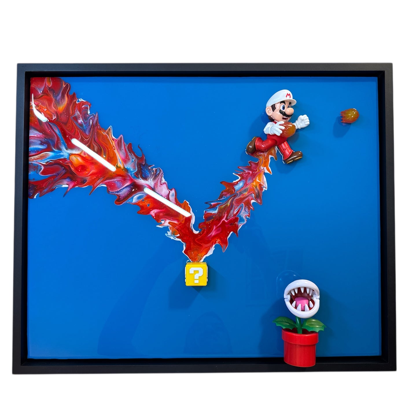 3D Resin Pop Art – Super Mario Fire Run Hand Painted Framed